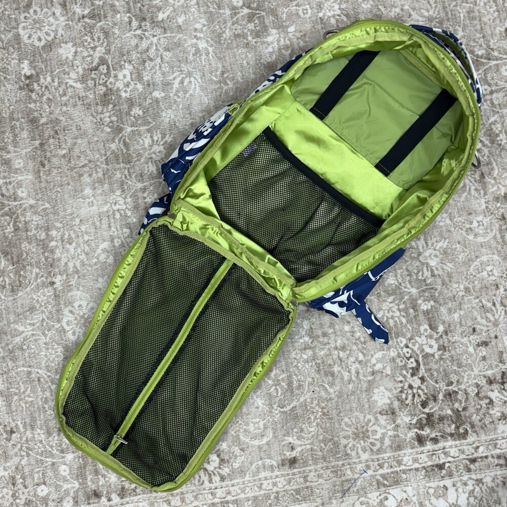 Ju Ju Be Be Right Back Diaper Backpack Colbalt Blossom Blue Green Floral Pattern - Picture 6 of 7